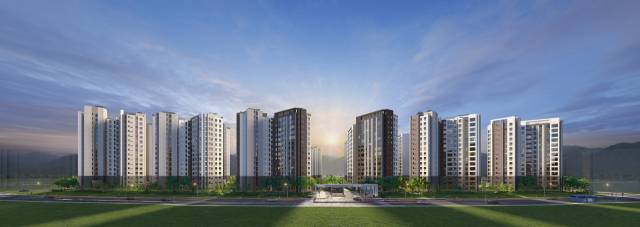 금호건설이 부산광역시 강서구 강동동 에코델타시티 24BL에 분양하는 ‘에코델타시티 아테라’ 단지. 사진 제공=금호건설