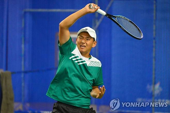 박의성의 경기 모습.  [대한테니스협회 제공 자료사진. 재판매 및 DB 금지]