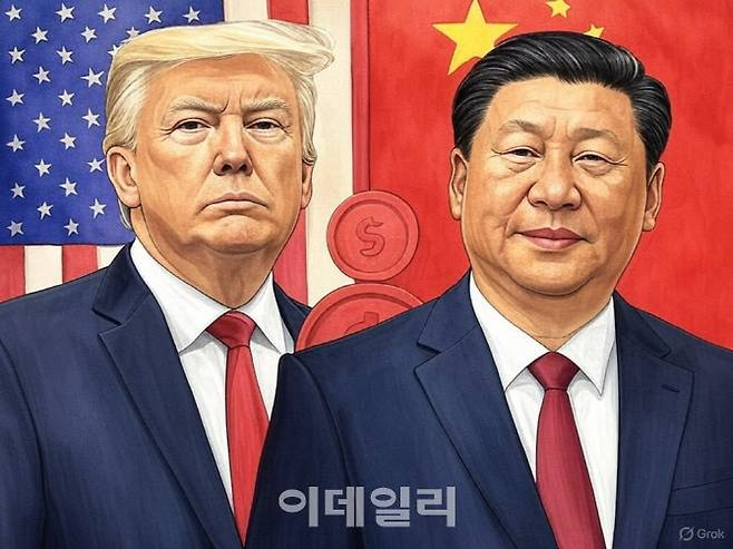 도널드 트럼프 미국 대통령과 시진핑 중국 국가주석(사진=그록3 이미지 생성)