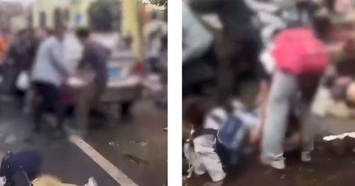 중국 초등학교 앞 차량돌진. 사진=말레이시아 광명일보