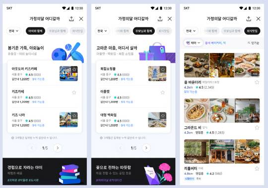 티맵모빌리티가 5월 가정의 달에 맞춰 선보인 '특화 추천 서비스'. 티맵모빌리티 제공.