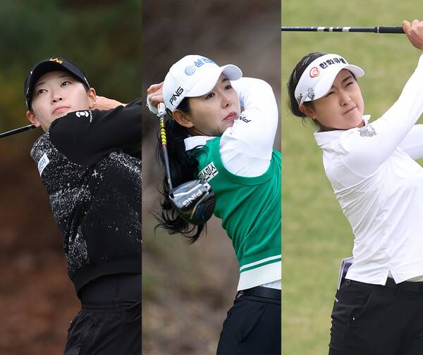 한국여자프로골프(KLPGA) 투어 2025시즌 신설 대회 덕신EPC 챔피언십에 출전하는 방신실, 박보겸, 김민주 프로. 사진제공=KLPGA