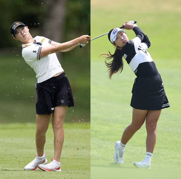 한국여자프로골프(KLPGA) 투어 2025시즌 신설 대회 덕신EPC 챔피언십에 출전한 방신실, 이동은 프로. 제공=KLPGA