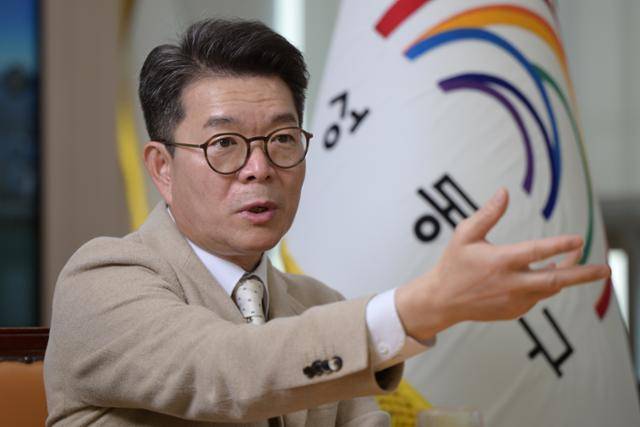 정원오 성동구청장이 15일 서울 성동구청에서 본보와 인터뷰를 하고 있다. 하상윤 기자