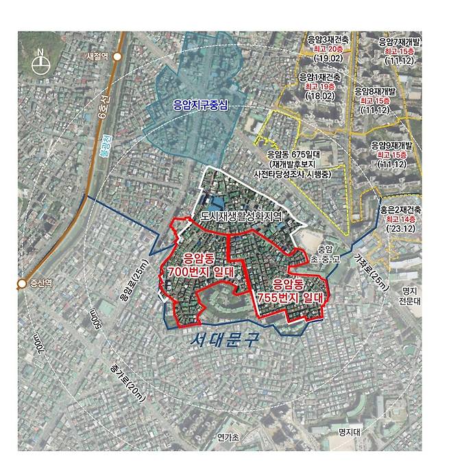 응암동 700번지 및 755번지 일대 위치도. 서울시