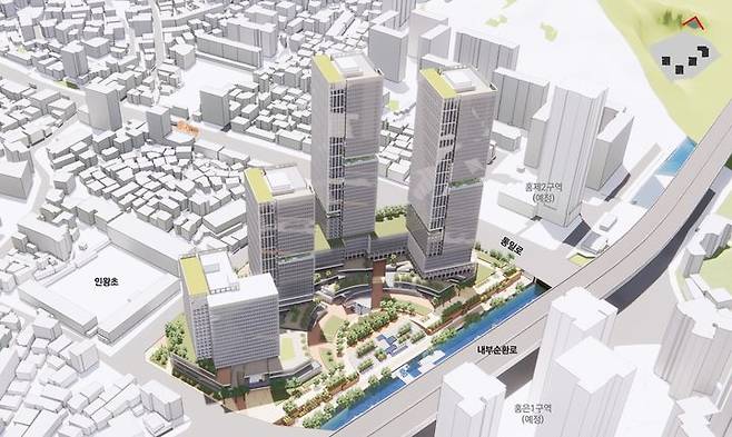 [서울=뉴시스] 서울 홍제역 역세권 활성화 사업 조감도. 2025.04.24 (사진 제공=서울시) photo@newsis.com *재판매 및 DB 금지