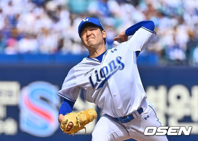 [OSEN=대구, 이석우 기자] 23일 대구삼성라이온즈파크에서 2025 신한 SOL 뱅크 KBO 리그 삼성 라이온즈와 키움 히어로즈의 경기가 열렸다. 홈팀 삼성은 백정현이, 방문팀 키움은 하영민이 선발 출전했다. 삼성 라이온즈 선발 투수 백정현이 역투하고 있다. 2025.03.23 / foto0307@osen.co.kr