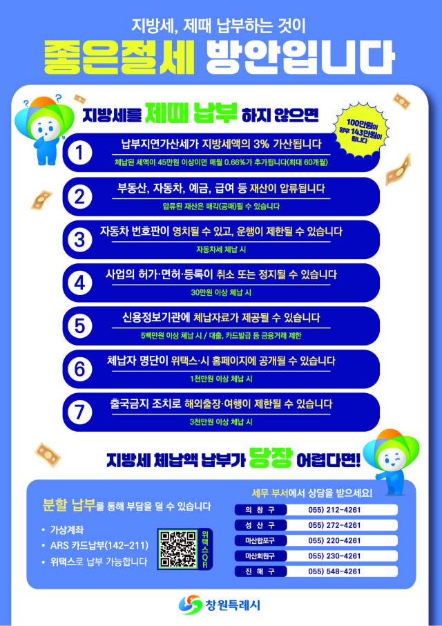 ▲지방세 성실납부 안내 전단. ⓒ창원시