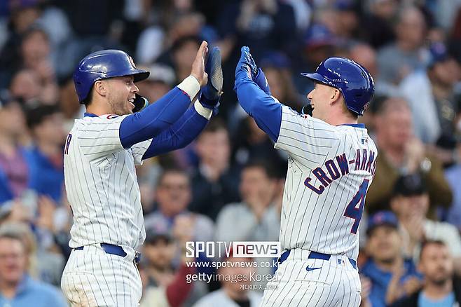 ▲ 시카고 컵스 피트 크로우 암스트롱. 홈런 포함 4타수 3안타 4타점으로 다저스 마운드를 두드렸다.