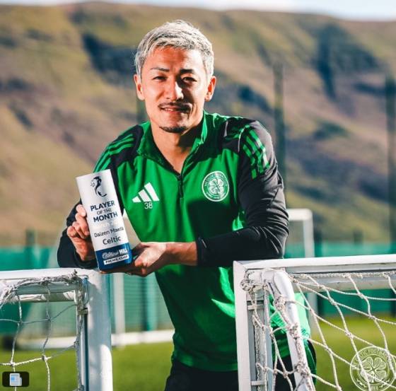 마에다 다이젠이 2024~2025시즌 스코틀랜드 프리미어십 3월 이달의 선수를 수상했다. /사진=셀틱 공식 SNS 갈무리