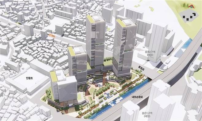 서대문구 유진상가, 인왕시장 일대 정비계획 조감도 [서울시 제공. 재판매 및 DB 금지]