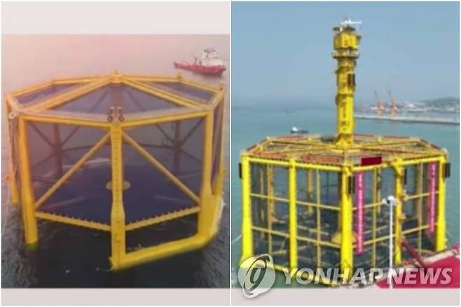 서해 구조물 [연합뉴스TV 캡처]