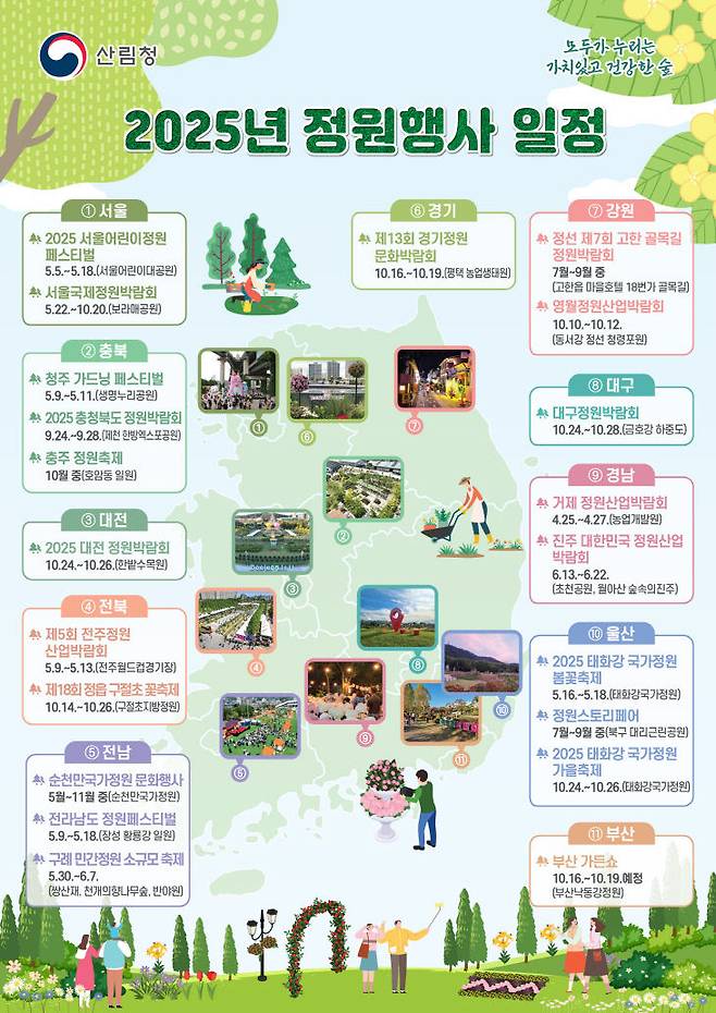 주요 행사 지도. 사진=산림청 제공.