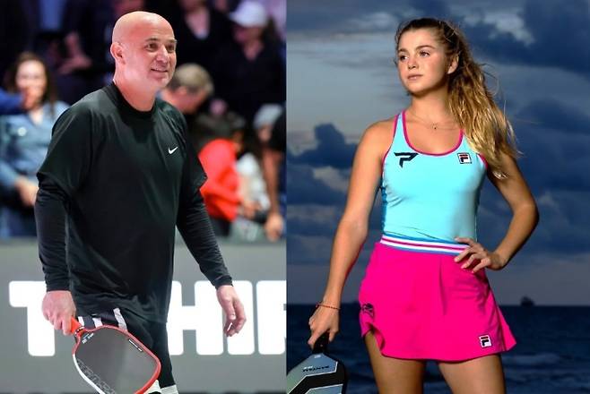 US오픈 피클볼 챔피언십 혼합복식에 출전하는 안드레 애거시와 세계 1위 워터스