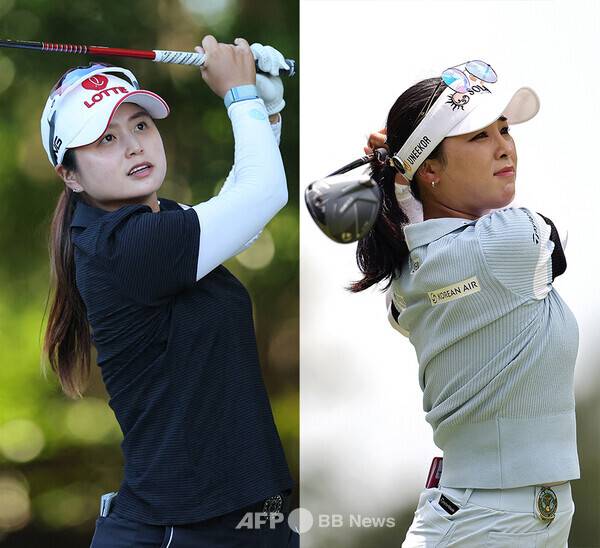 미국여자프로골프(LPGA) 투어 2025시즌 첫 메이저 대회 셰브론 챔피언십에 출전한 최혜진, 윤이나 프로. 사진제공=ⓒAFPBBNews = News1