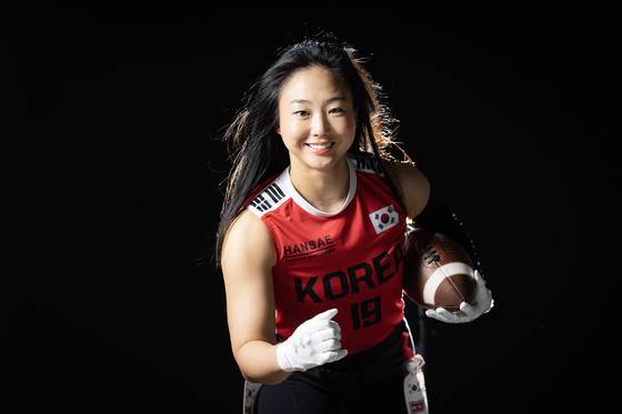 서가은은 상대 수비 5명을 제칠 때 짜릿함은 다른 스포츠에서 느낄 수 없는 플래그풋볼만의 매력이라고 했다. 전민규 기자