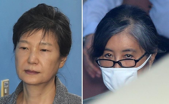 박근혜 전 대통령과 최서원씨. [연합]