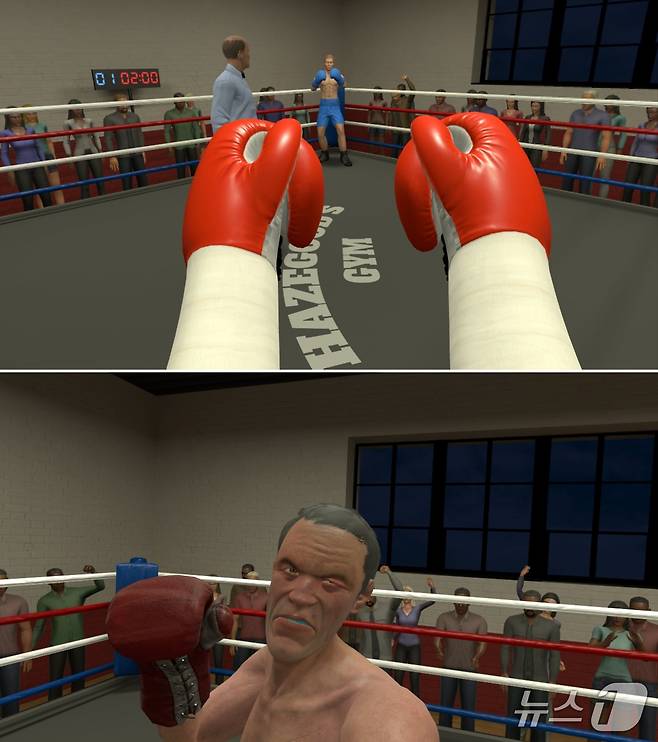 메타퀘스트3 복싱게임 더 스릴 오브파이트(The Thrill of the Fight) 플레이 장면 ⓒ News1 김민석 기자