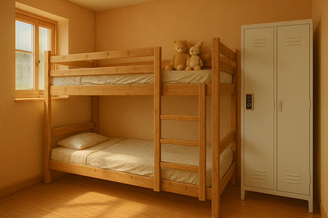 성착취 피해 아동·청소년 지원 시설 중 공간 일부를 인공지능(AI)를 통해 구현했다. 2층 침대가 놓여져 있었고, 비밀번호로 열어야 하는 개인 사물함도 하나씩 있었다. DALL-E3