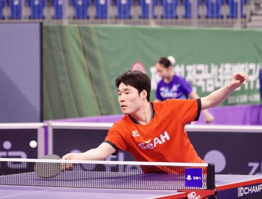 장우진의 단식 경기 장면. 사진[연합뉴스]