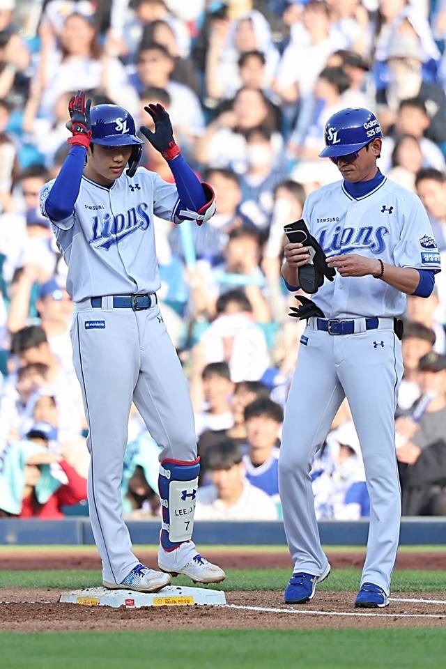 삼성 이재현은 26일 대구 NC전에서 적시타를 쳤다. 사진=삼성 제공