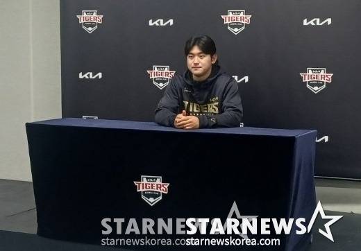 김도영이 지난 25일 복귀 후 기자회견을 하고 있다. /사진=신화섭 기자