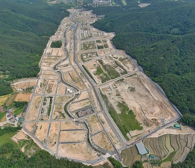 경주시 보문천군지구 도시개발사업 현장 전경. 경주시 제공