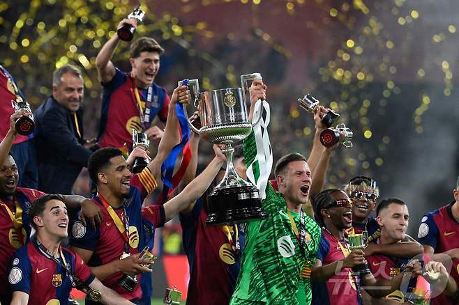 코파 델레이 우승을 차지한 바르셀로나. ⓒ AFP=뉴스1