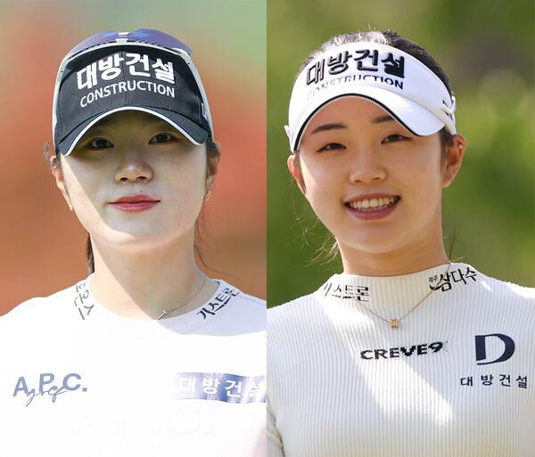 한국여자프로골프(KLPGA) 투어 2025시즌 신설 대회 덕신EPC 챔피언십 우승 경쟁에 뛰어든 김민선7, 임진영 프로. 제공=KLPGA