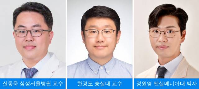 신동욱(왼쪽부터) 삼성서울병원 가정의학과 교수, 한경도 숭실대 통계학과 교수, 정원영 펜실베이니아대 박사. 사진 제공=각 기관