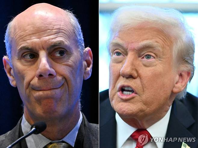 워싱턴DC 연방법원의 제임스 보스버그 판사와 트럼프 대통령 [AFP 연합뉴스 자료사진. 재판매 및 DB 금지]
