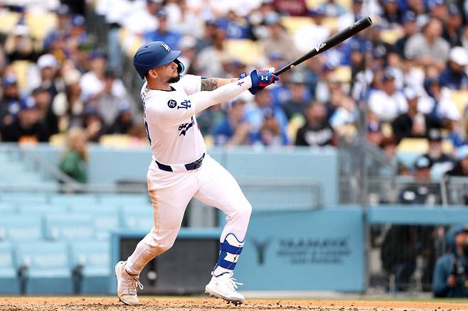 앤디 파헤스가 5회말 중월 투런홈런을 터뜨리고 있다. AFP연합뉴스