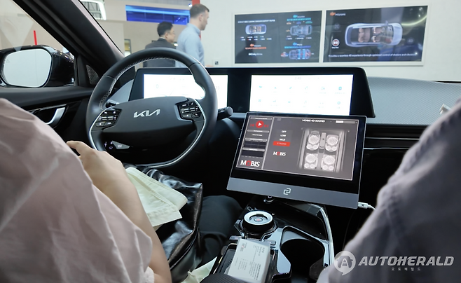 현대모비스의 자체 기술로 개발한 사운드 시스템이 기아 EV에 탑재돼 방문객에게 프리미엄 사운드 시스템 그 이상의 음질을 들려줬다. (오토헤럴드 김흥식 기자]&nbsp;