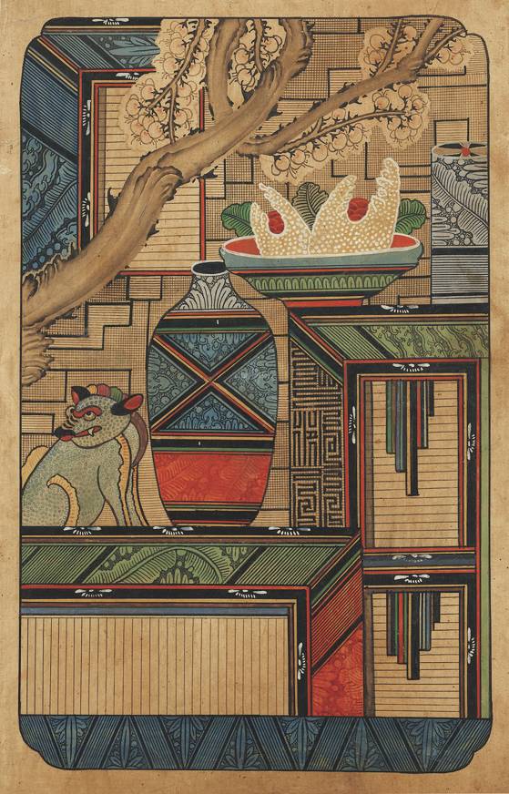 김세종 컬렉션에 있는 책거리 민화의 일부. 그는 책거리 화가를 주제로 2022년 『나는 조선민화 천재화가를 찾았다』를 출간했다. [사진 김세종]