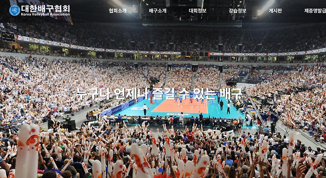 대한배구협회 홈페이지 캡처.