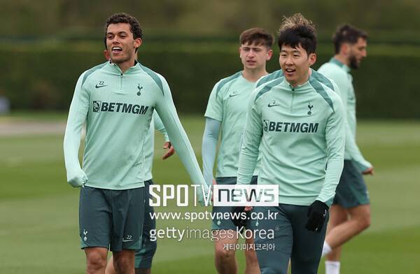 ▲ 유로파리그 8강 2차전 아인라흐트 프랑크푸르트전 공식 훈련에는 나왔었으나 결장했던 손흥민, 보되/글림트와의 4강 1차전에는 나설 수 있을까.