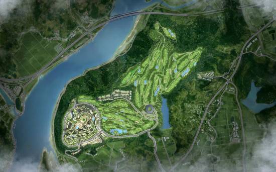 하동군 고포리, 궁항리 일원에 조성될 계획이던 두우레저단지 조감도.