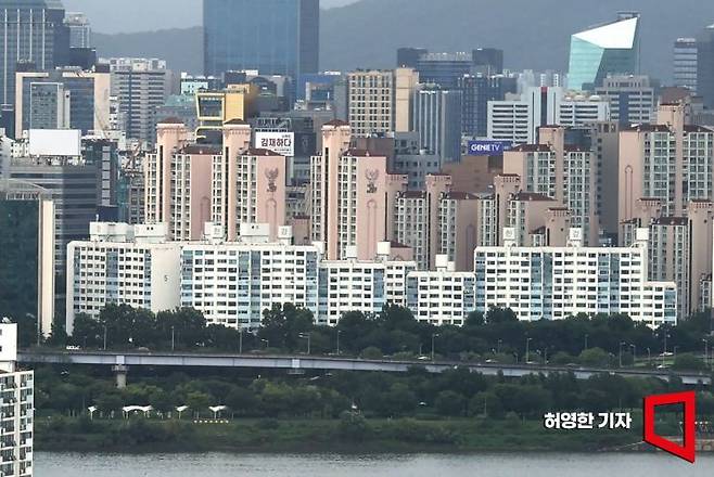 강북에서 본 잠원 한강아파트. 허영한 기자