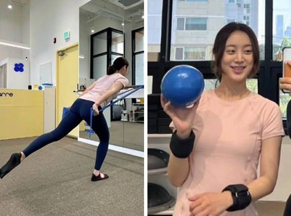 우혜림이 레깅스를 입고 바레를 하는 모습을 공개했다./사진=우혜림 인스타그램 캡처