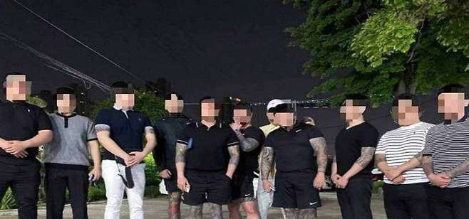 인천 폭력 조직 단체사진 / 사진=인천지검 제공
