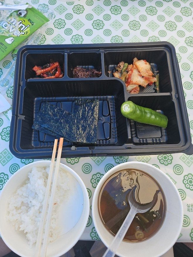 제19회 충북장애인도민체육대회 개막식에 참가한 선수단에 제공된 도시락. 사진| 연합뉴스