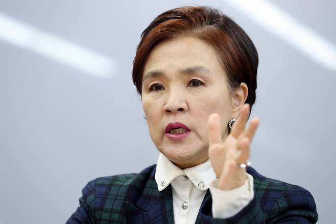 이재명 더불어민주당 대선 후보가 진보와 보수, 친명과 비명 모두를 아우르는 '통합 선거대책위원회'를 본격 출범시킨다. 사진은 강금실 법무법인 원 대표 인터뷰 모습. /사진=머니투데이