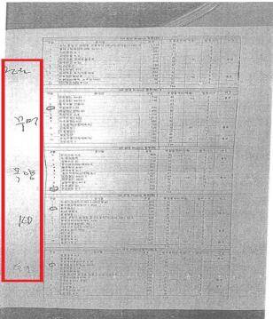 2020년 5개 사의 물량 배분표 [공정위 제공. DB 및 재판매 금지]