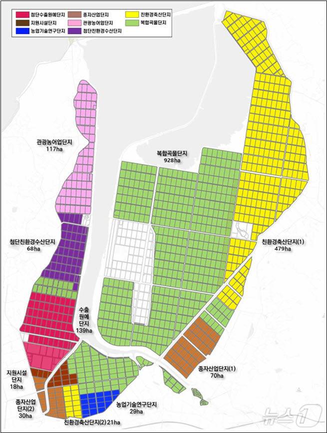 고흥만 간척지 토지이용계획안.(고흥군 제공. 재판매 및 DB 금지)