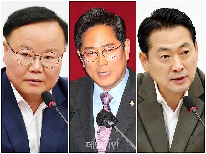 김문수 대선 캠프에서 활약중인 김재원 전 최고위원, 박수영 국민의힘 의원, 장동혁 국민의힘 의원 ⓒ데일리안DB