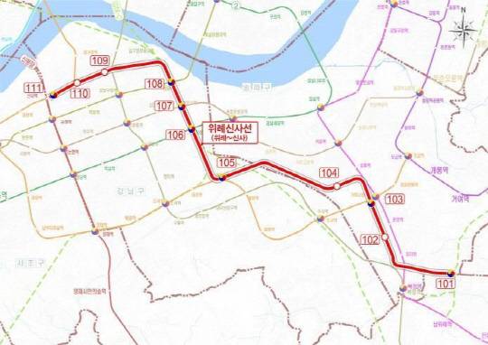 위례신사선 도시철도 노선도. [서울시 제공]