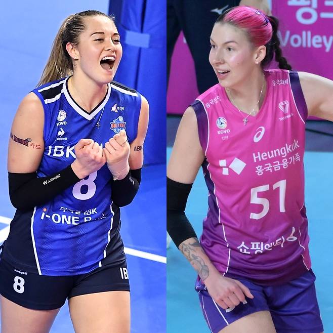 라셈(왼쪽)과 윌로우. KOVO 제공