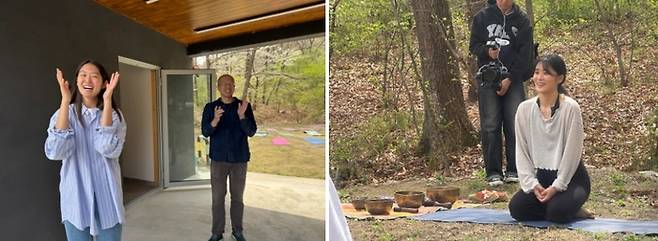 협동조합 청풍에서 활동중인 나서경(왼쪽)씨와 유명상(오른쪽)씨. 그리고 요가 프로그램을 진행하는 조윤정씨  / 사진=홍지연 여행+ 기자