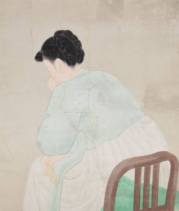 박래현, 〈여인〉, 1942, 종이에 먹, 색, 94×80.3cm, 국립현대미술관 이건희컬렉션._ *재판매 및 DB 금지