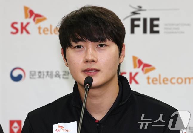 30일 미디어데이에 나선 오상욱. /사진=뉴스1